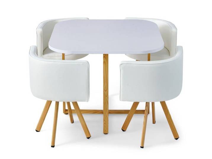 MOSAIKASA Table et chaises scandinaves Oslo Blanc