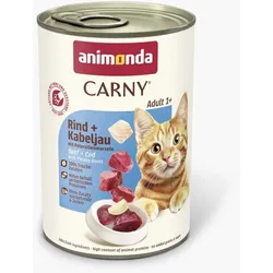 animonda Carny Adult 400g Dose Katzennassfutter Sparpaket 12 x 400 Gramm Rind + Kabeljau mit Petersilienwurzeln