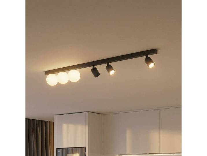 Deckenlampe Vox TK Lighting, dimmbar, schwarz, für Wohn- / Esszimmer, Glas, Deckenlampe