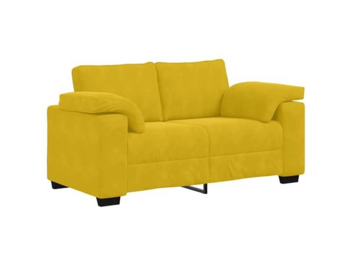 Makastle Zweisitzer Sofa Couch Gelb 160x77x82 cm Samt
