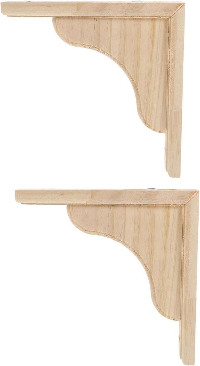 Houten Plankdragers Khaki - Driehoekige Beugels voor Zwevende Planken - 20 cm