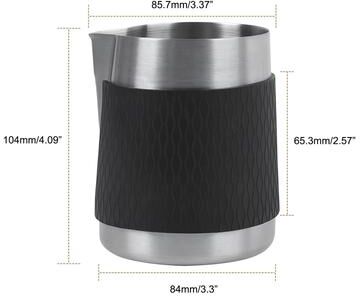 Inspired Finds IKAPE Espresso Milk Pitcher V3 17 Fl Oz Frothing Jug Without Handle Sharp Spout Professional Steaming Pitcher silver