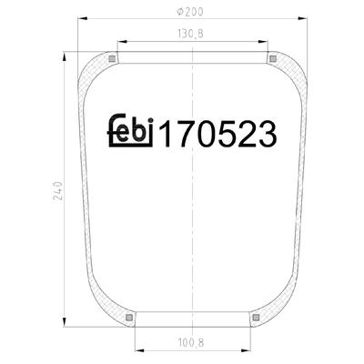 FEBI BILSTEIN Federbalg, Luftfederung 170523 Vorderachse 100mm für Iveco