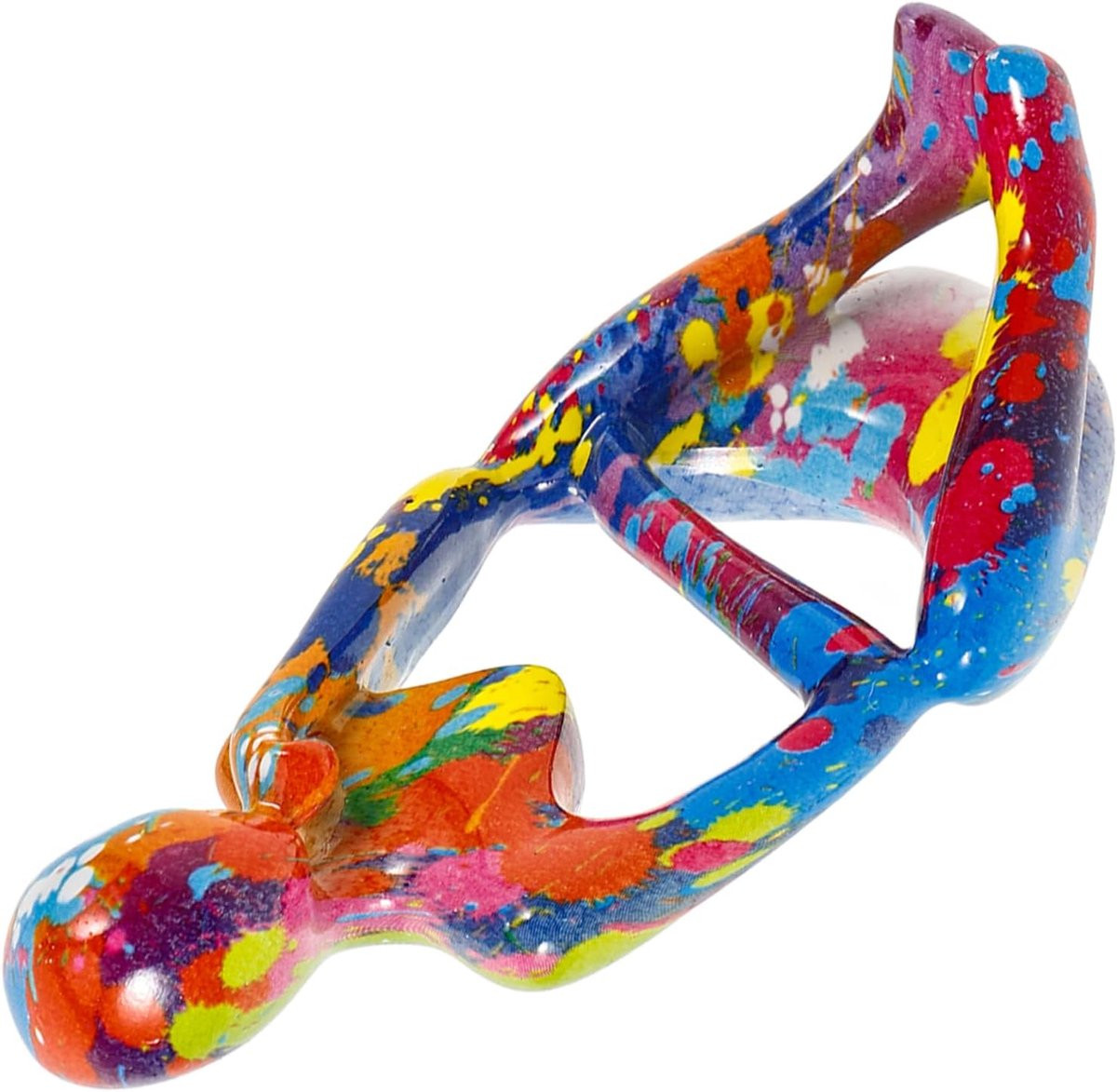 Abstracte Figuurornamenten Denkende Man - Veelkleurige Hars Sculptuur voor Interieur Decoratie - Hoogte: 12,5 cm
