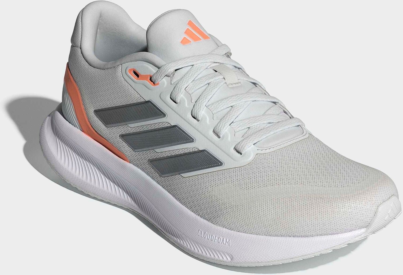 Laufschuh ADIDAS PERFORMANCE "RUNFALCON 5", Damen, Gr. 38,5, weiss (crystal weiß, iron metallic, beam orange), Synthetik, Textil, Schuhe Laufschuh crystal weiß, iron metallic, beam orange 38,5