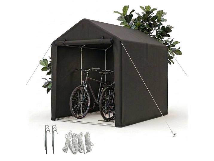 Mobile Fahrradgarage für 2 Fahrräder Schwarz