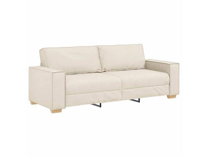 Sofa Fixe - ORVEL - Sofa 3 places moderne - 3 personnes - Beige - 220 cm - Tissu en lin - mélangé 41945