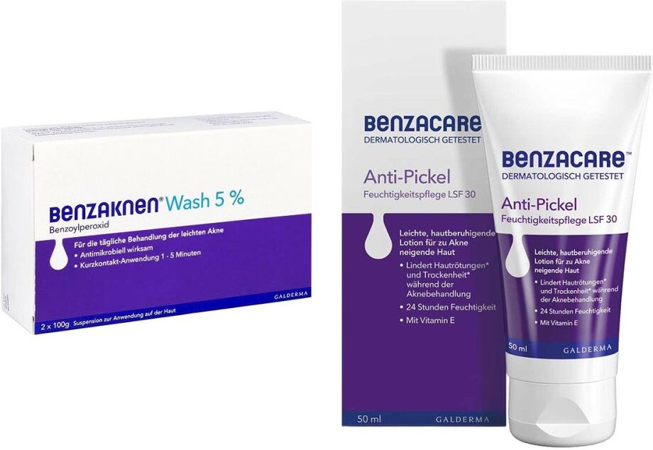 Benzaknen Wash 5% + Benzacare Anti-Pickel Feuchtigkeitspflege