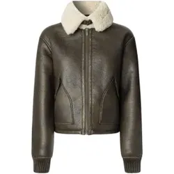 Pepe Jeans für Damen. PL4024365 Theodora Jacke grau (S), Lässig, Polyurethan