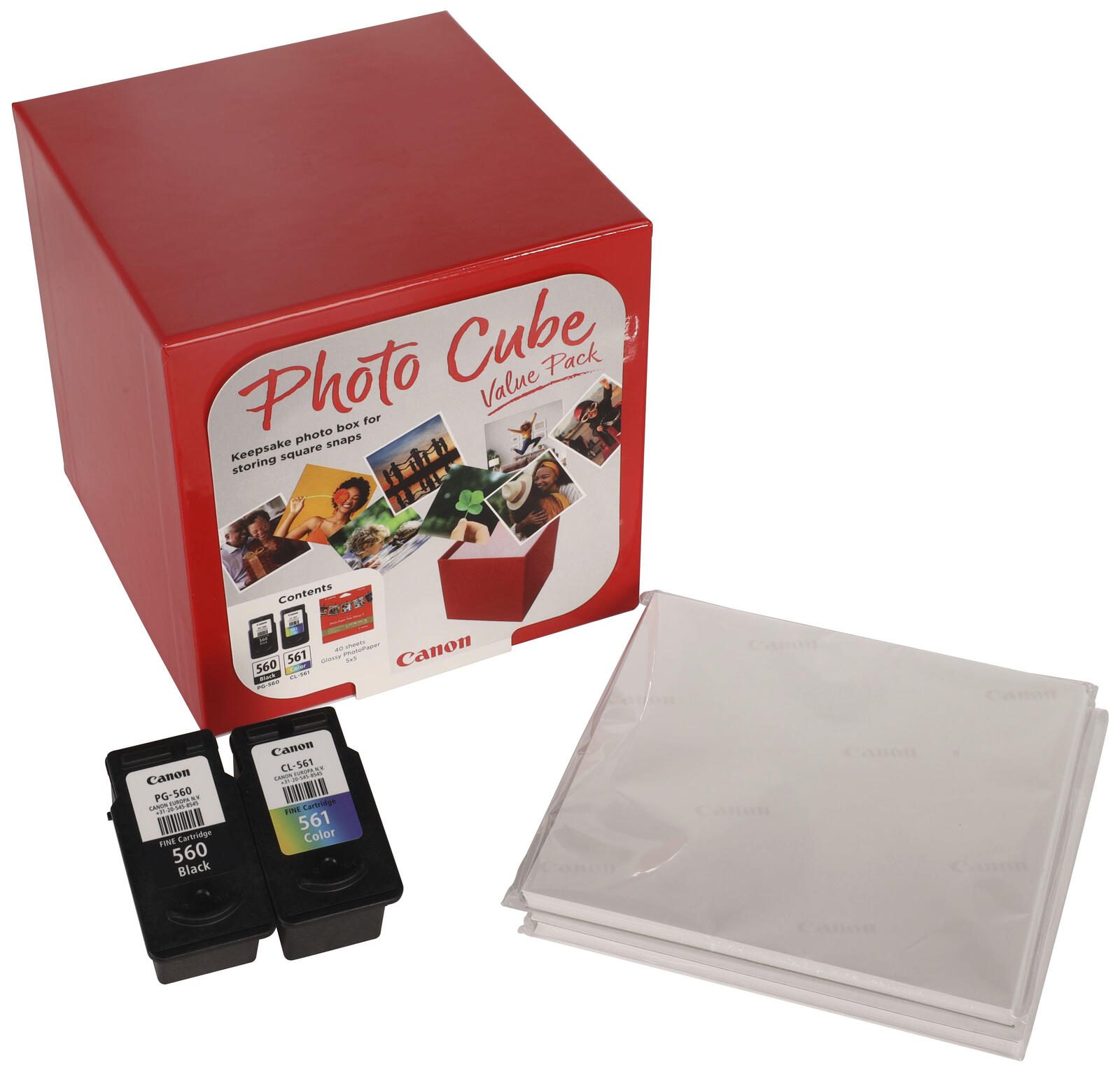 Canon Original Druckerpatronen PG-560 + CL-561 schwarz, color + Fotopapier, 2er-Set 3713C007
