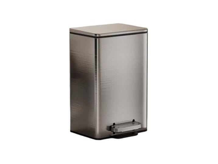 YUHANXINHESHE Mülleimer mit Deckel, aus Edelstahl Fußpedal, Soft-Close-Tretmülleimer Inneneimer for das Home Office Commercial(Silver,9L)