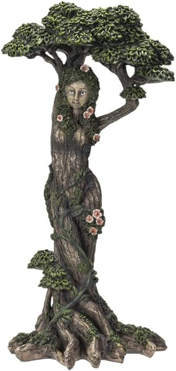Decoratief Boom Ent Vrouw Beeldje in Bruin - Koud Gegoten Hars - Hoogte: 30 cm