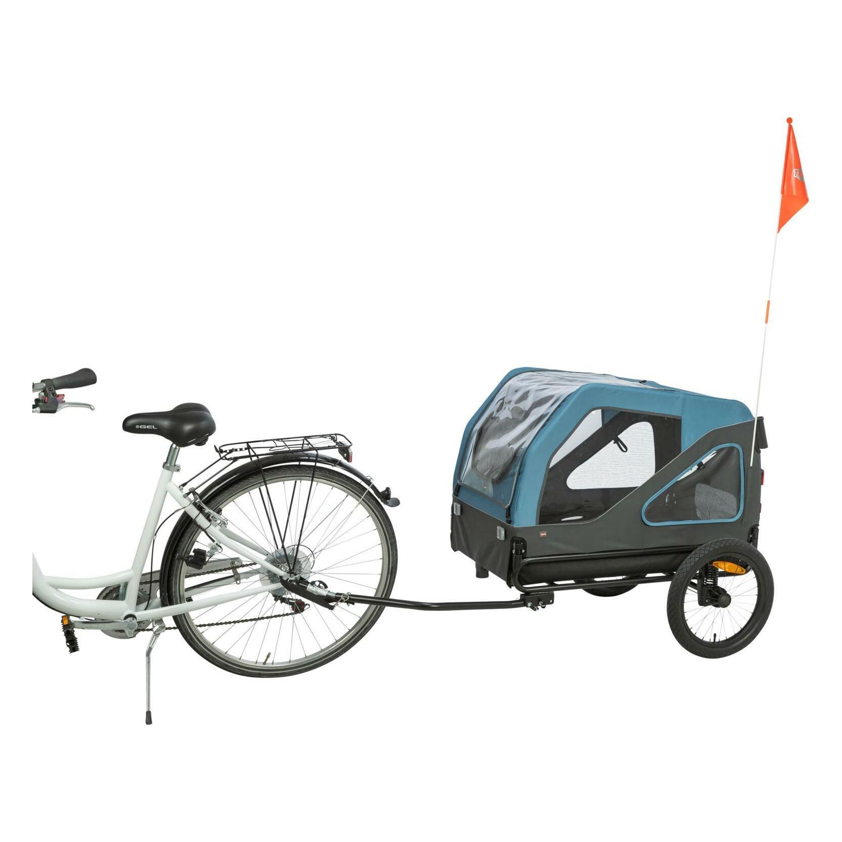 Trixie Przyczepka rowerowa, dla psa, L: 81 × 112 × 112/155 cm, niebieski/szary (12823)