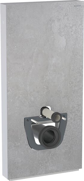 Module de toilettes suspendu Geberit Monolith 131222JV5 hauteur 101cm, façade aspect béton, côté aluminium