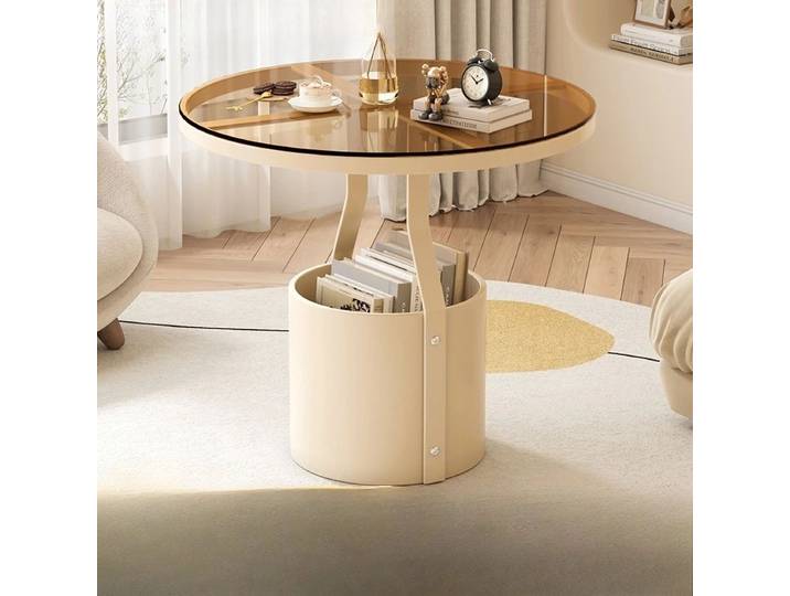 Table basse de luxe légère en dalle de roche, table d'appoint ronde pour canapé, petite table de chevet pour chambre, petite table ronde pour balcon