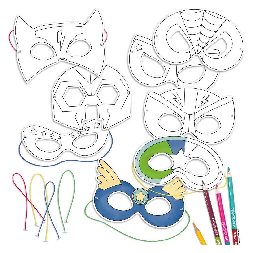 Papierdrachen Bastelset Papiermasken Superhelden (B507-003-001)