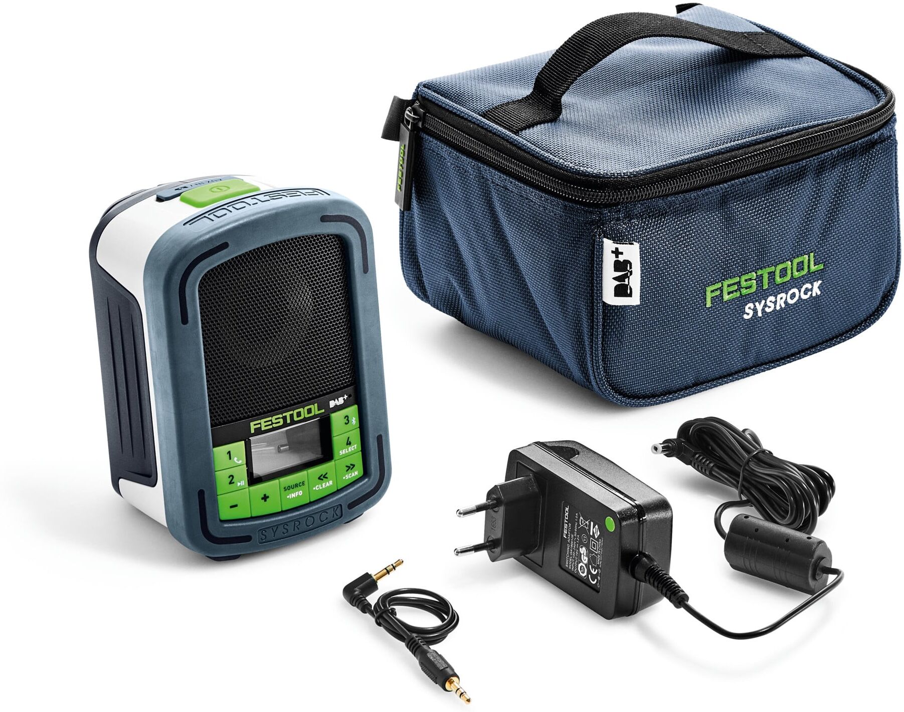 Festool SYSROCK BR 10 DAB+ Baustellenradio mit kompaktem Design und hoher Klangqualität für den Empfang von digitalen Radiosendern, 202111)