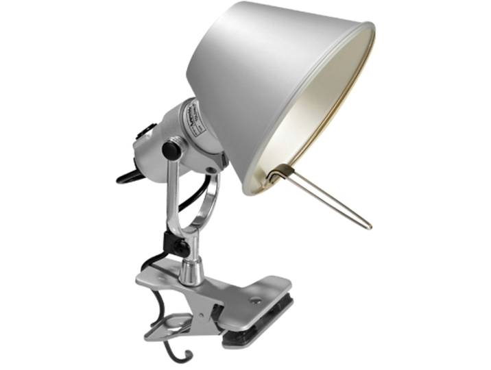 Designer-Tischlampe zum Klemmen Artemide Tolomeo Pinza dimmbar H 23 cm - Farbe: Silber - LED - Lichtfarbe: Warmweiss - Material: Aluminium- LED