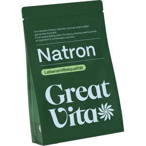GreatVita Natron E500ii, Lebensmittelqualität, Pulver, Natriumhydrogencarbonat zum Backen und Reinigen, 800 g