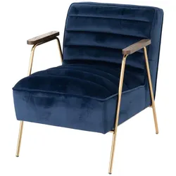 Sessel Hutch aus blauem Samt - Anderer Stoff Amadeus 60x76 cm