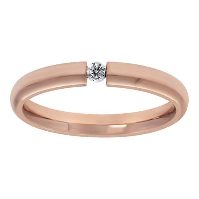 Trauring TITANIA "Titanring" Gr. 58, rosa (roségoldfarben), Fingerringe, Damen, 58, Titan, Trauring, mit Zirkonia