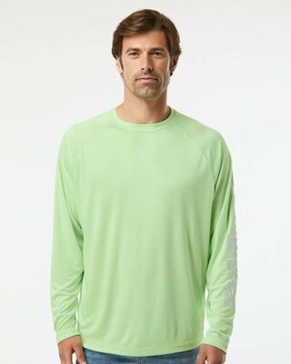 Columbia 212472 Men's PFG Terminal Tackle Long Sleeve T-Shirt in Key West/Cool Grey size Large   Polyester