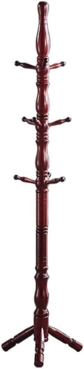 Houten Kapstok Boom - Staande Kapstok met Hoedenrek - Mahonie - H 183 x B 43 cm