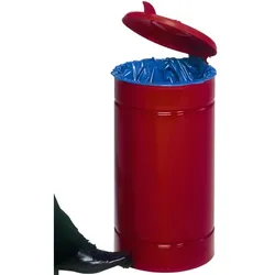 Treteimer VAR EURO-Pedal Tretabfallsammler 60 L rot großvolumig, für den Einsatz von 60-70 ltr. Kunststoffsäcken