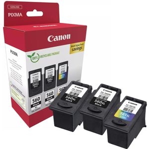 Canon Tinte 2x PG-560XL + CL-561XL, 3712C009, 2x 14,3ml schwarz + 12,2ml color