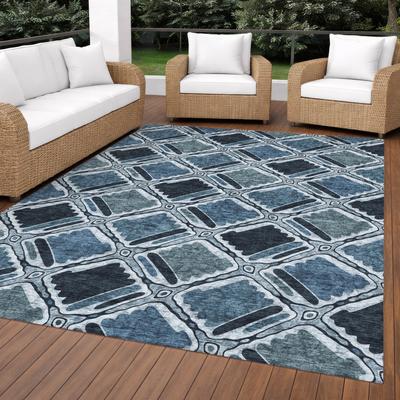 Addison Rugs Machine Washable Indoor/ Outdoor Modern Trellis Edina Chantille Rug