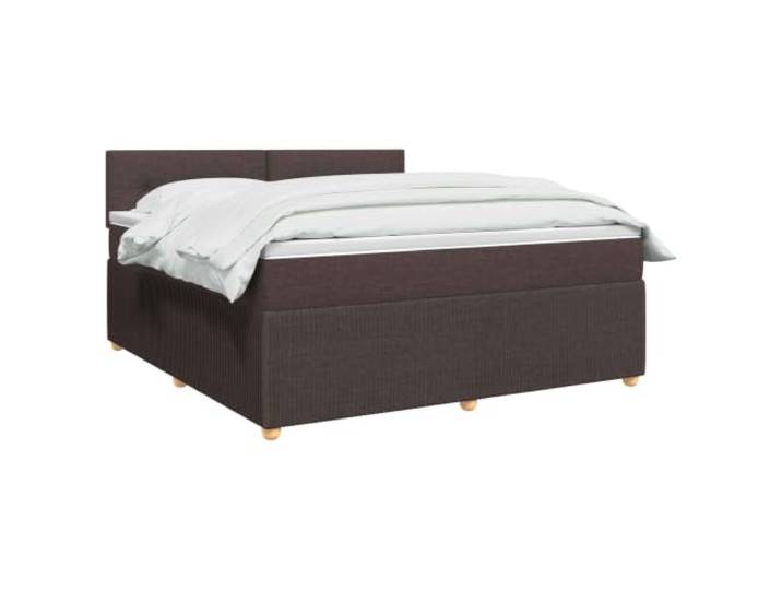 vidaXL Boxspringbett mit Matratze Dunkelbraun 160 x 200 cm Stoff