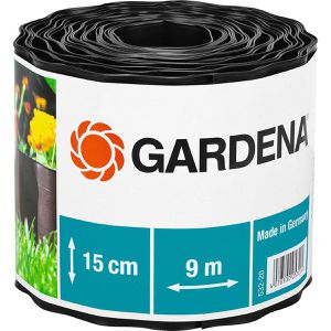Gardena Rasenkante 00532-20, braun, flexibel, aus Kunststoff, 900 x 15 cm