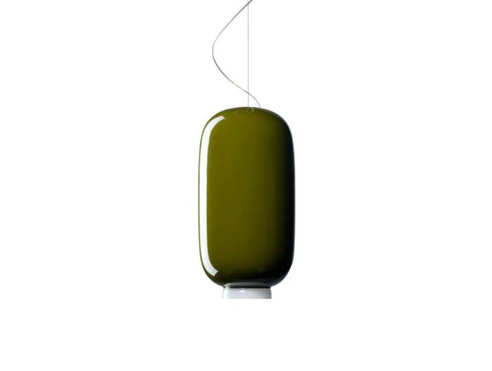 Foscarini Pendelleuchte Chouchin, LED, handgefertigter Glasschir