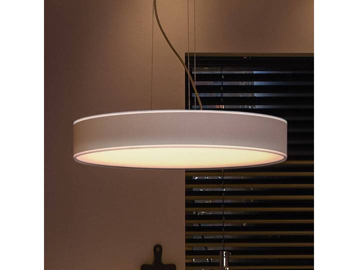 Philips Hue Smarte Hängelampe Hue, dimmbar, weiß / opal, für Wohn- / Esszimmer, Metall, Modern, Smart Home Pendelleuchte
