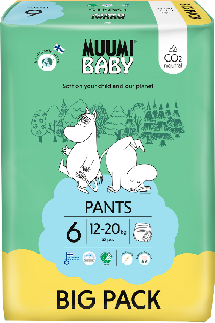 Muumi Baby Fralda Cueca 52 unidades Tamanho 6