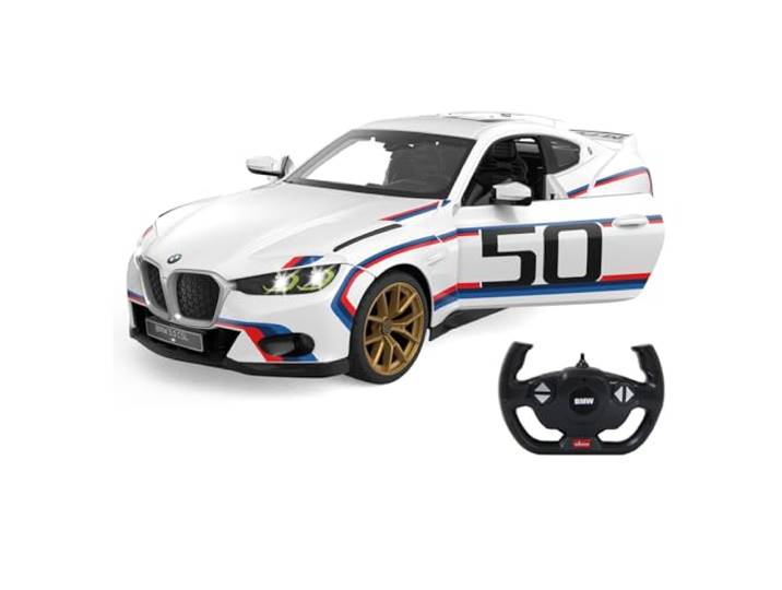 JAMARA BMW 3.0 CSL 1:14 wit 2,4 GHz deur handmatig - officieel gelicentieerd, gedetailleerde binnenruimte, getrouwe lak, transparante voorruit, LED-licht, RC-auto