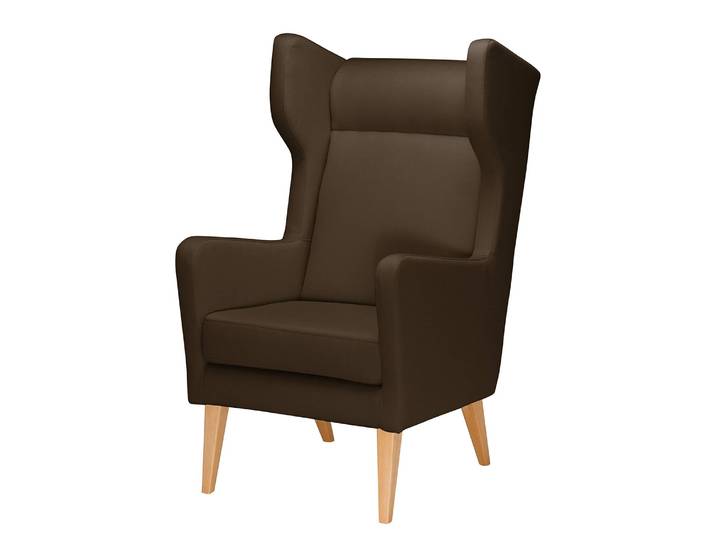 Fauteuil à oreilles Marron/Marron Tissu Sans repose-pieds 66 x 110 x 87cm
