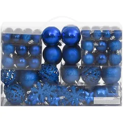 vidaXL 111-tlg. Weihnachtskugel-Set Blau Polystyrol