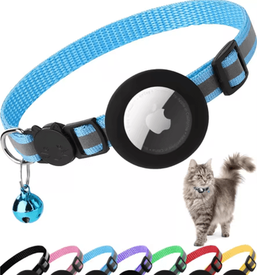 Inspire Picks GlowTrack AirTag Cat Collar Reflective Breakaway Collar With Bell & Secure AirTag Holder 2