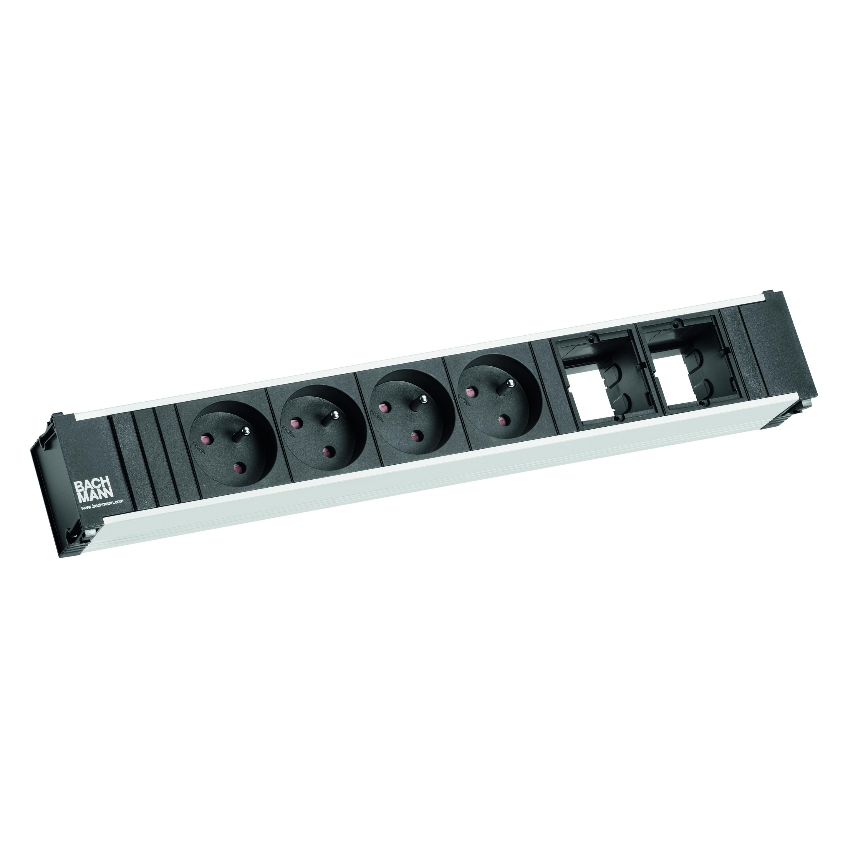 Bachmann CONI - Steckdosenleiste - Eingabe, Eingang GST18i3 - Ausgangsanschlüsse: 4 (Fren (4x, CEE 7/3, CEE 7/5) (912.013)