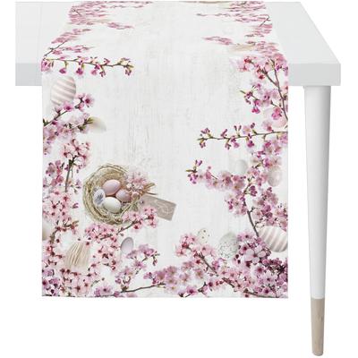 Tischläufer APELT "6715", rosa (rosé), B:140cm L:48cm, Baumwolle, Polyester, Tischdecken