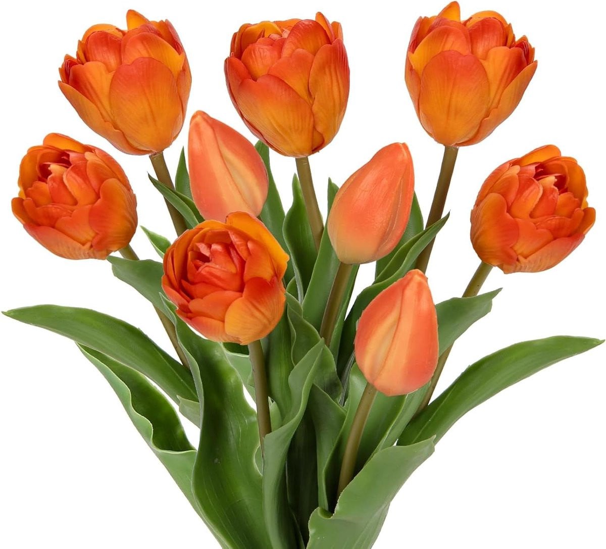 Oranje Kunsttulpen Boeket van Latex - Levensechte Nepbloemen voor Huisdecoratie - Hoogte: 39 cm