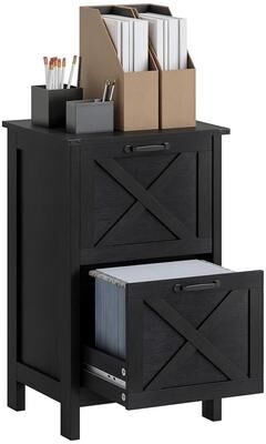 Kodotan sofa 2 Drawer Vertical File Cabinet with Silent Slides, Rustic Farmhouse Filing Cabinet with Barn Doors for A4/Letter Size