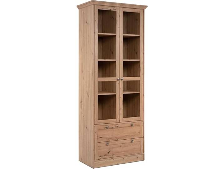 Finori Vitrine Timothee - 80x39x200cm - 2 Türen und 2 Schubladen - Handwerkliches Eichendekor