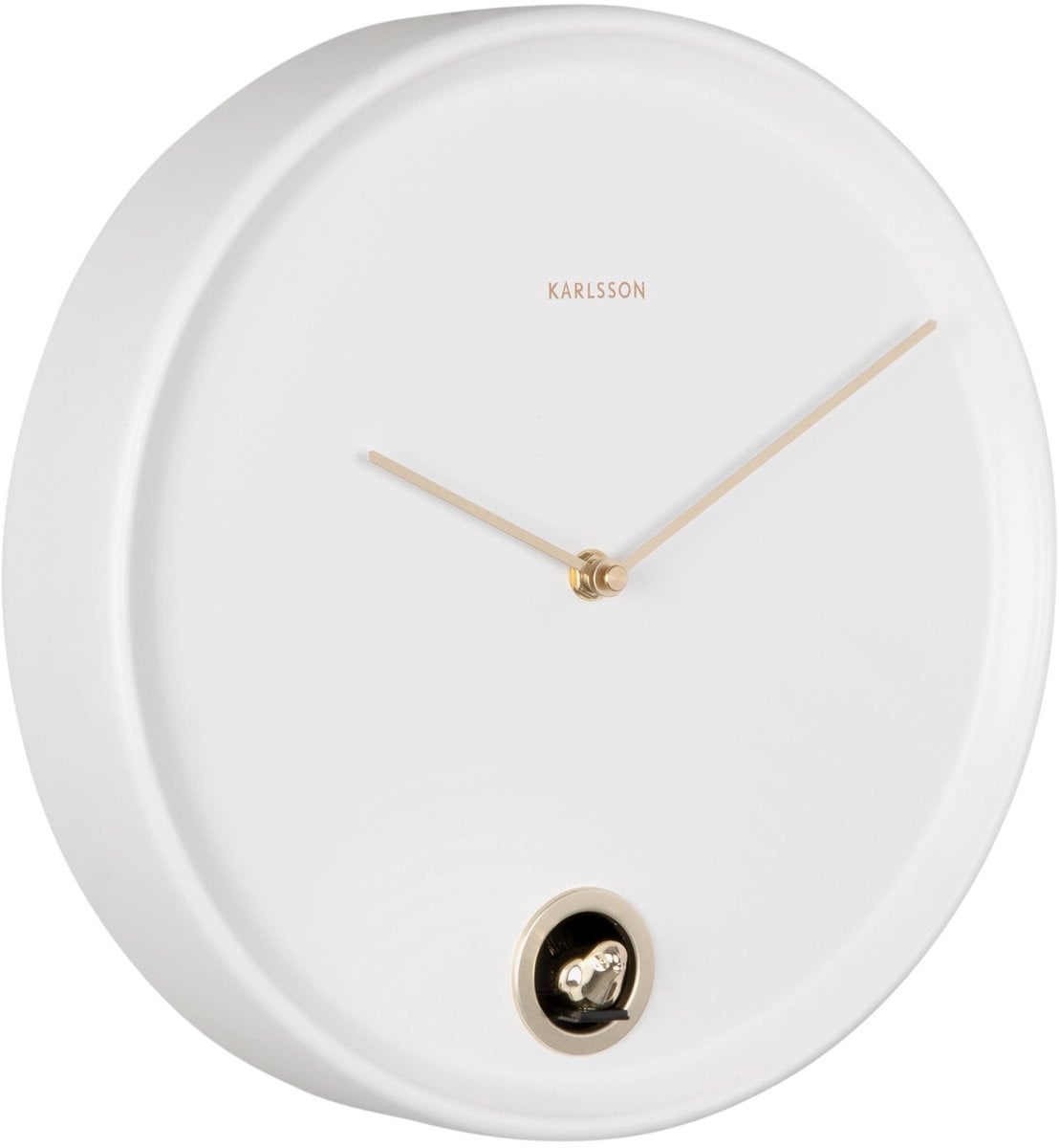 Karlsson Wandklok Esencia Cuckoo - Wit - Ø30cm - Moderne Analoge Wandklok