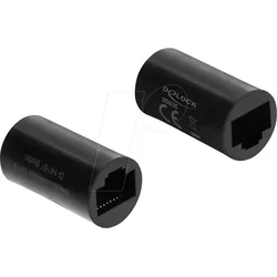 DELOCK 90836 - RJ45 Kupplung, Cat.6, Zylindrische Form, schwarz