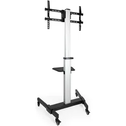 Tooq Technology SOPORTE SUELO RUEDAS TV HORIZ-VERT "HERA" 37-86" (50 kg, 37" - 86"), TV Ständer, Schwarz, Silber