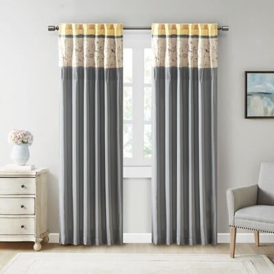Madison Park Serene Embroidered Window Curtain Panel