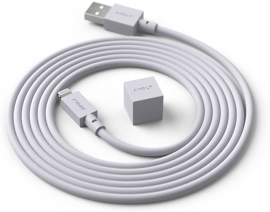 Avolt Cable Iphone Câble 1 USB A vers Lightning, 1,7m Gris 200x1x1cm