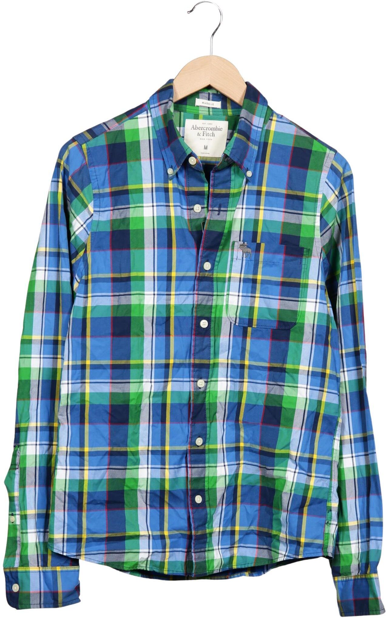 Abercrombie & Fitch Herren Hemd, Mehrfarbig, Gr. M, Baumwolle - Second Hand